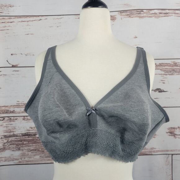 Cacique Unlined Full Coverage No Wire Bras Set of 3 Black Grey Size 46C - Picture 12 of 16